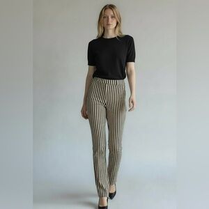 White House Black Market Black and Tan Striped Pants